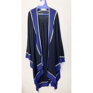 LouLou de la Falaise Women's Shawl Cape Wrap Purple Black O/S Cotton Blend